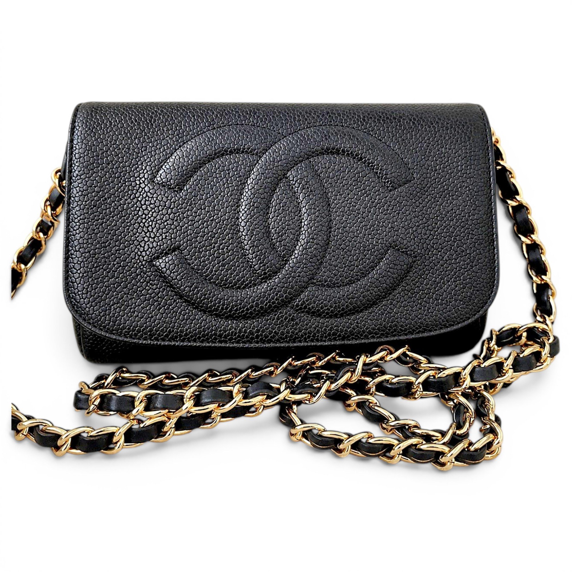 Wallet On Chain leather crossbody bag