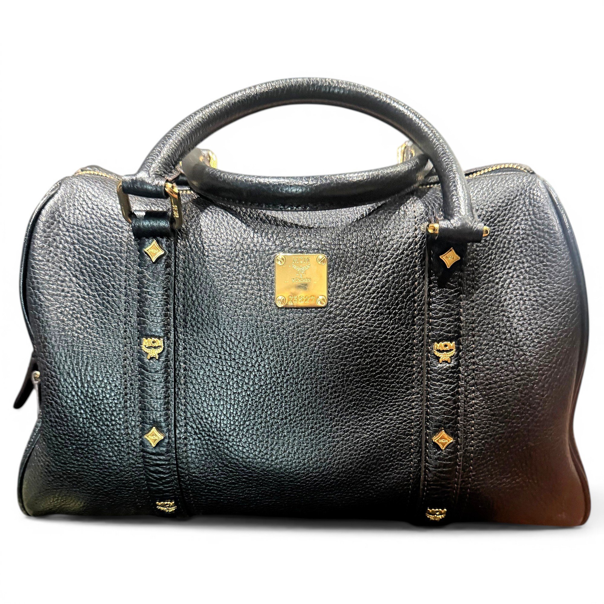 Boston leather bowling bag