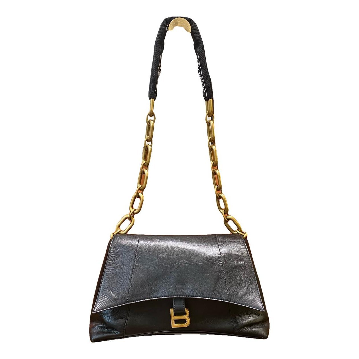 Hourglass leather handbag