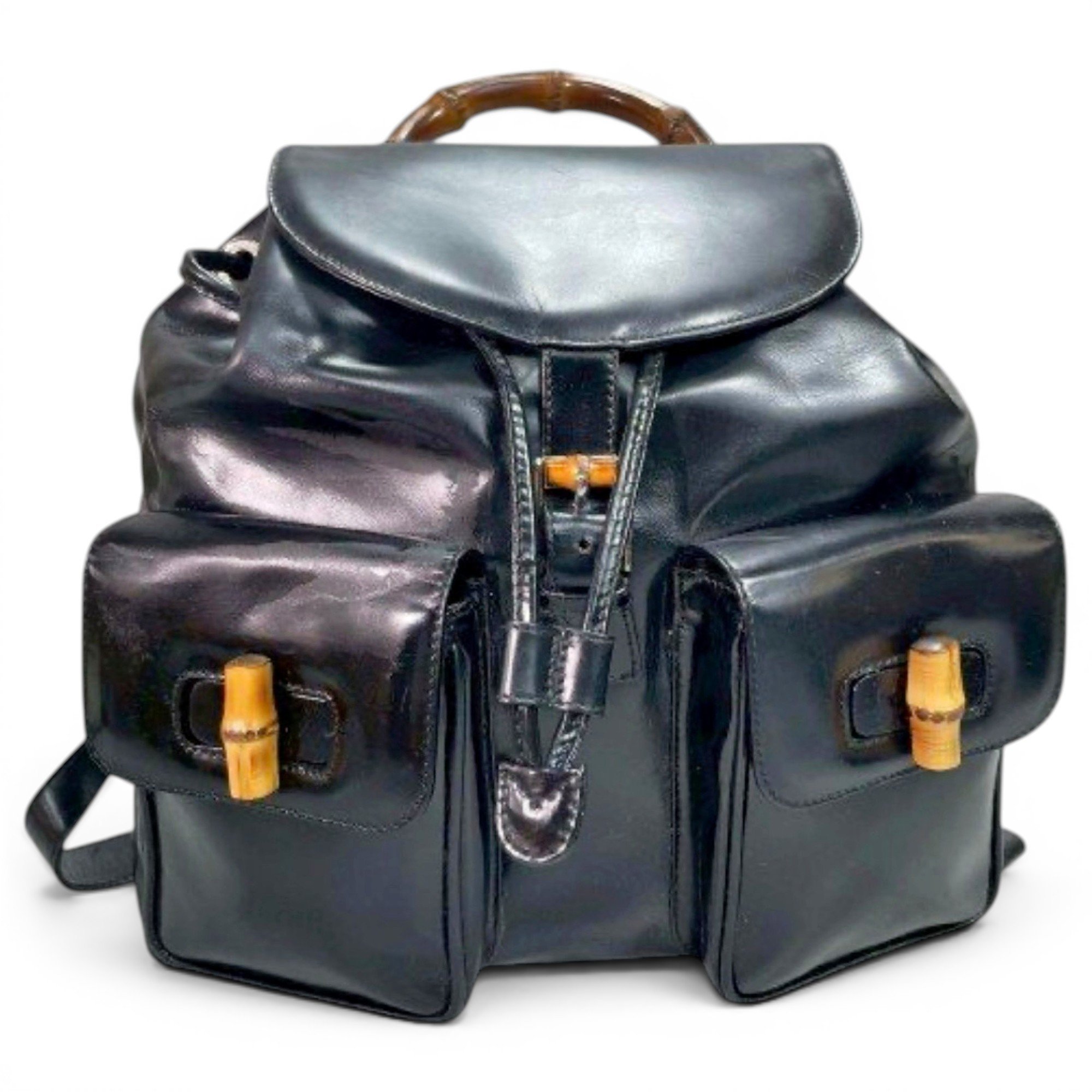 Vintage Bamboo leather backpack