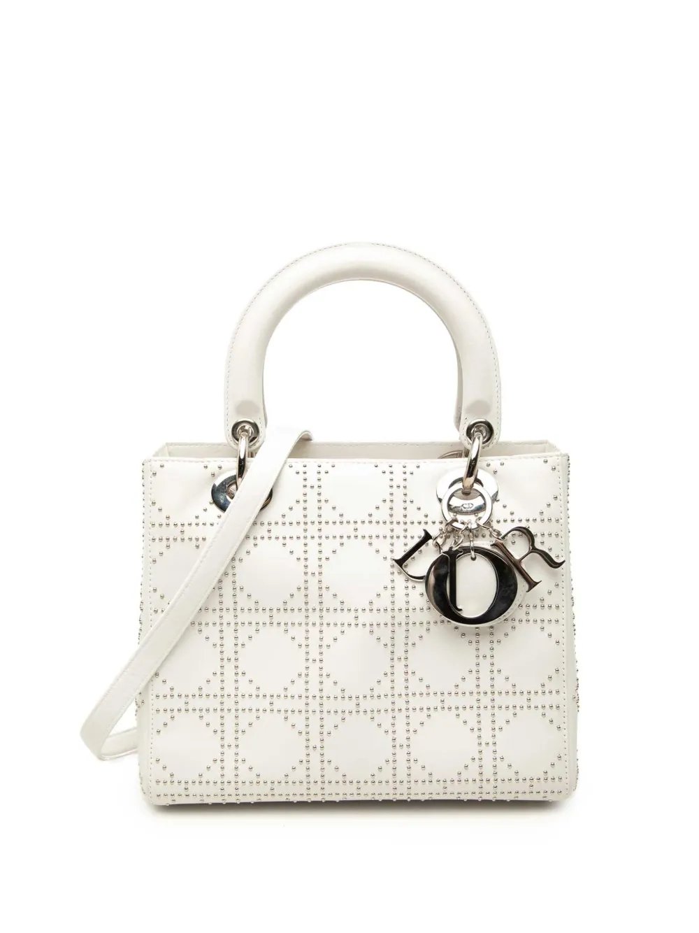 2003 Medium Calfskin Studded Lady Dior satchel