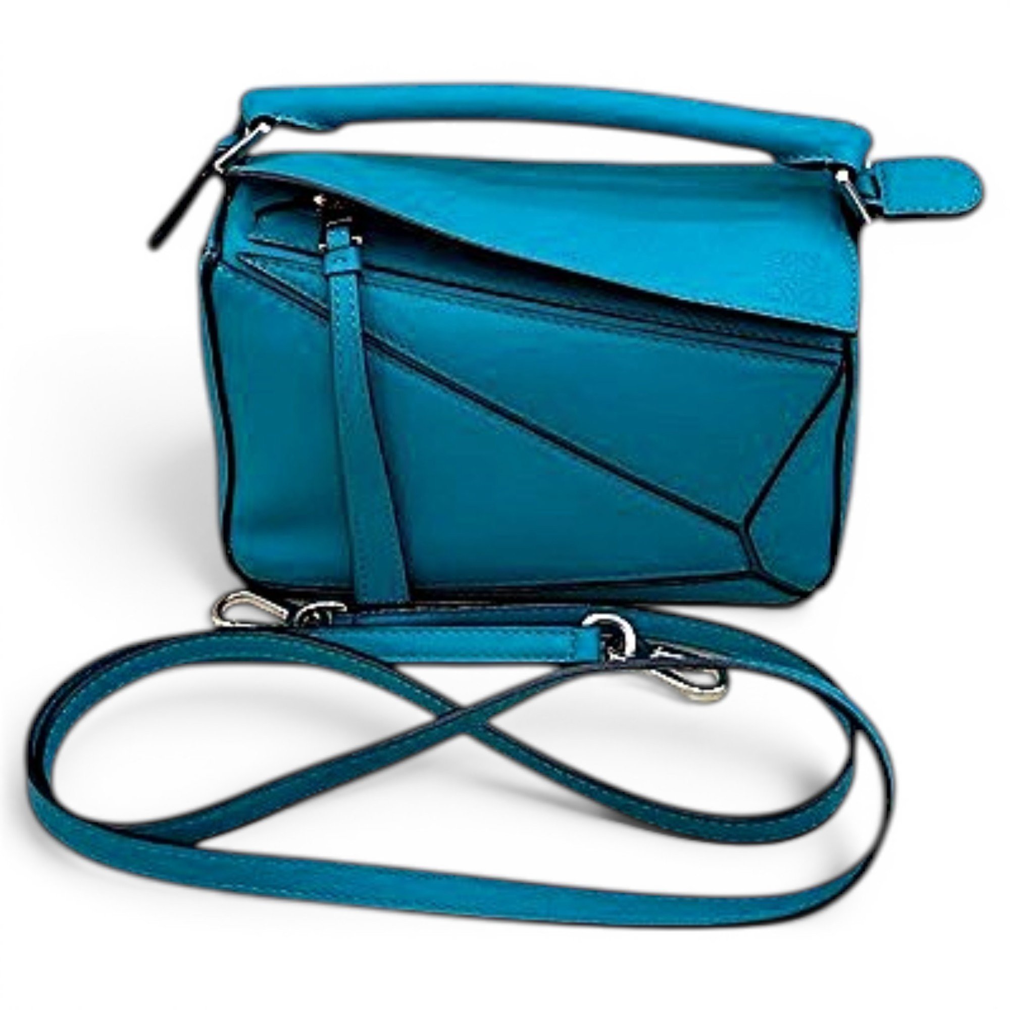 Puzzle leather handbag