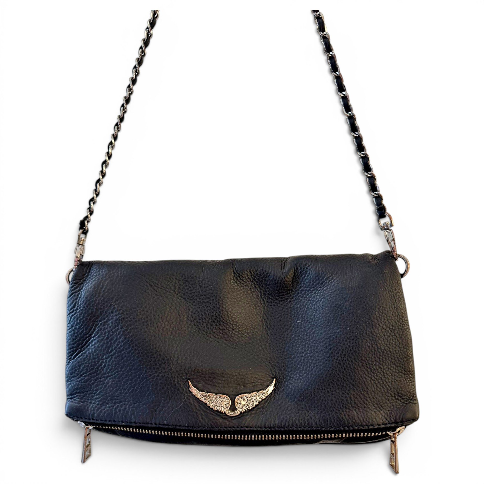 Rock leather clutch bag