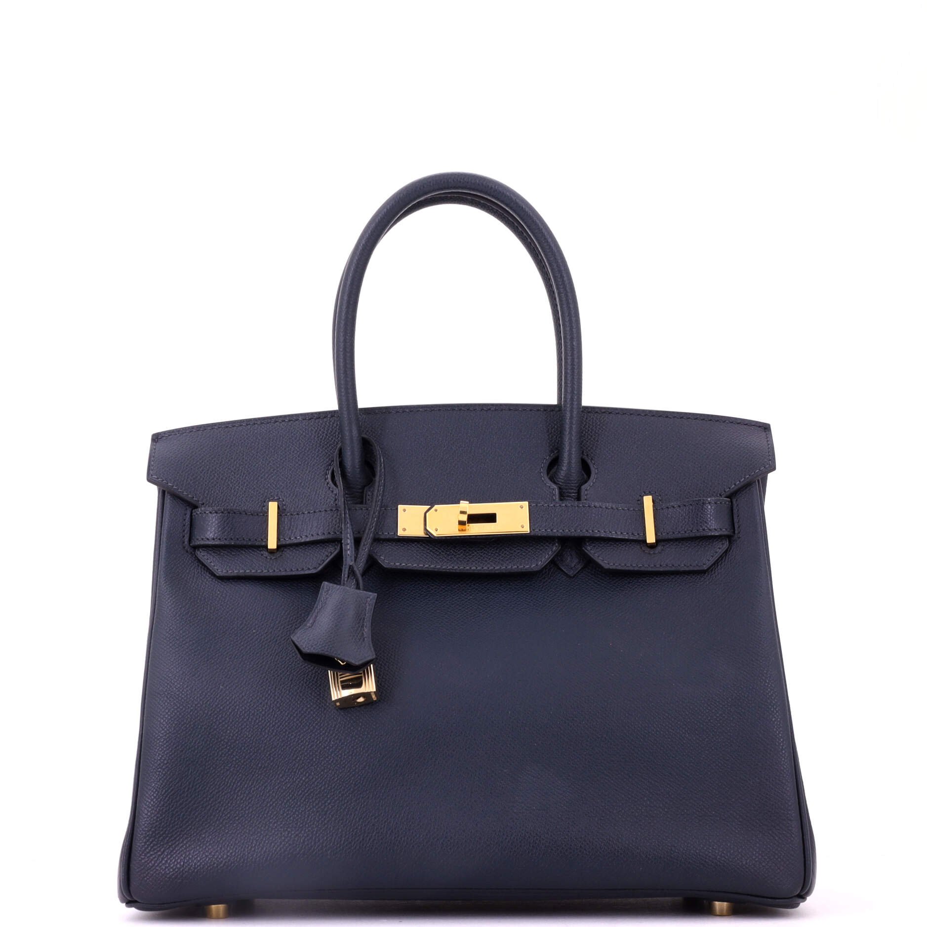 Birkin Handbag Bleu Indigo Epsom with Gold Hardware 30