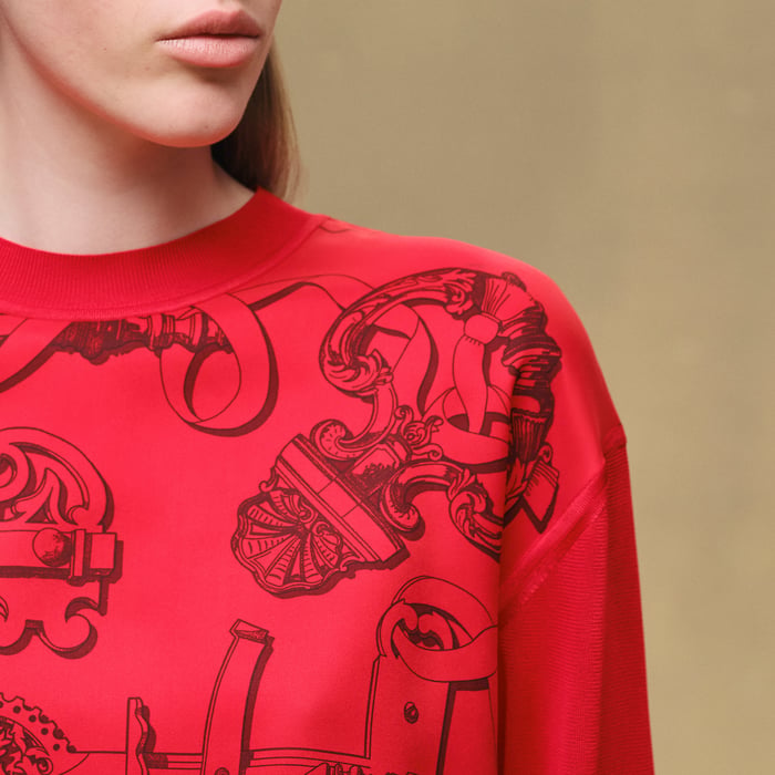 Rouge Amazone "Ferronnerie Remix" Long-sleeve Twillaine Sweater