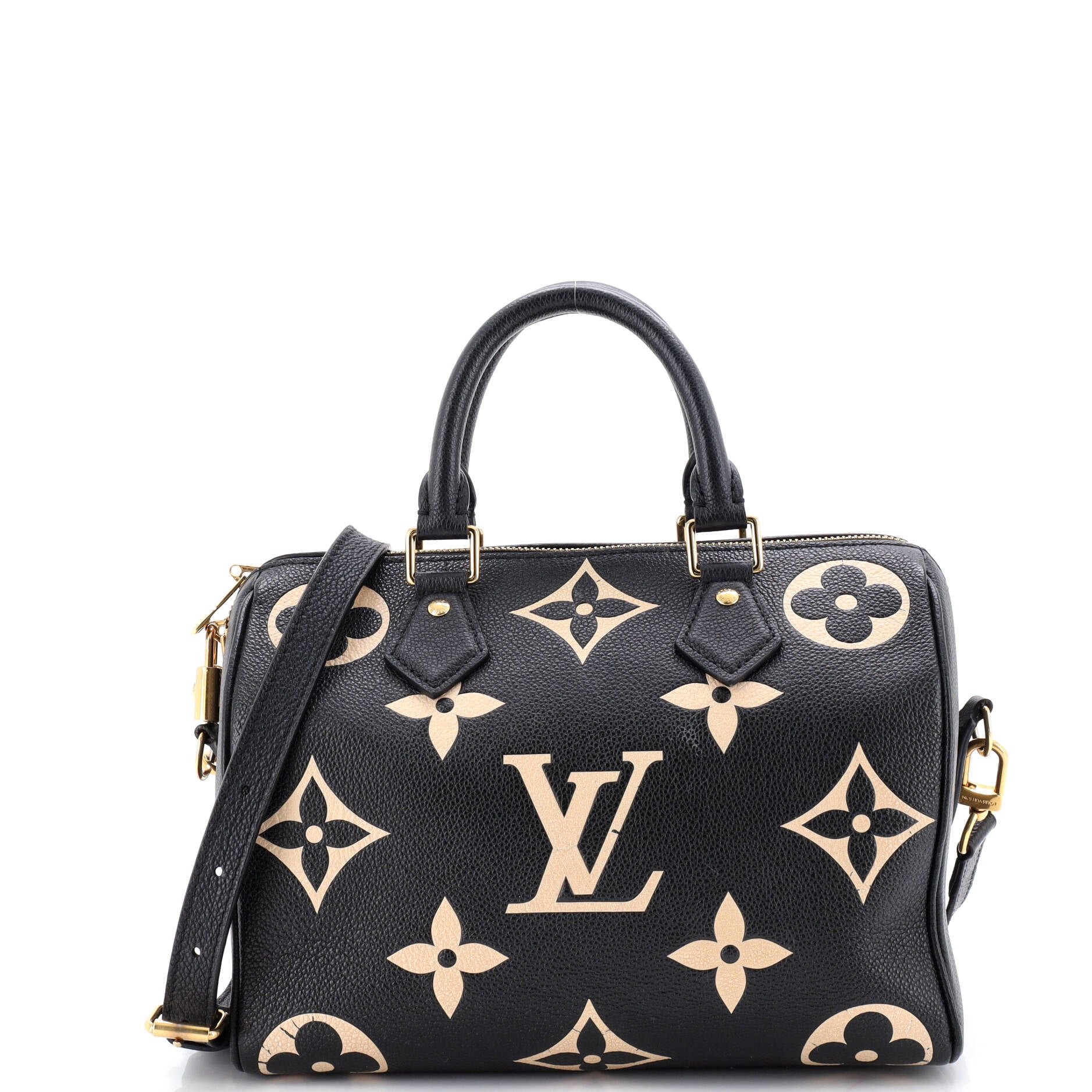 Louis Vuitton Speedy Bandouliere Bag Bicolor Monogram Empreinte Giant 25