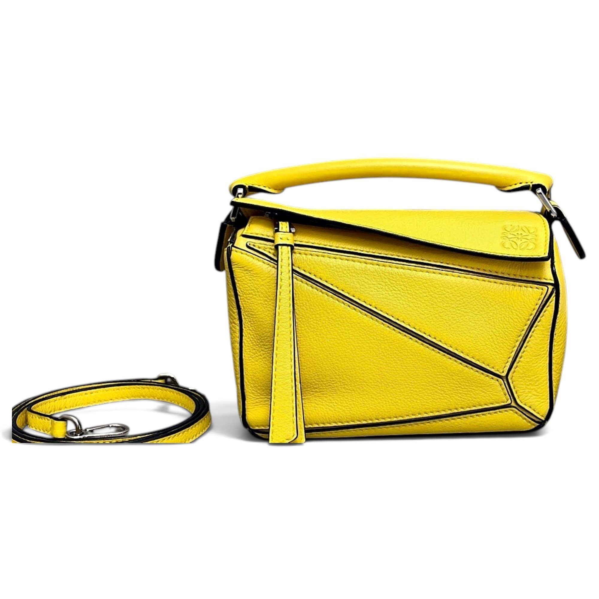 Puzzle leather handbag
