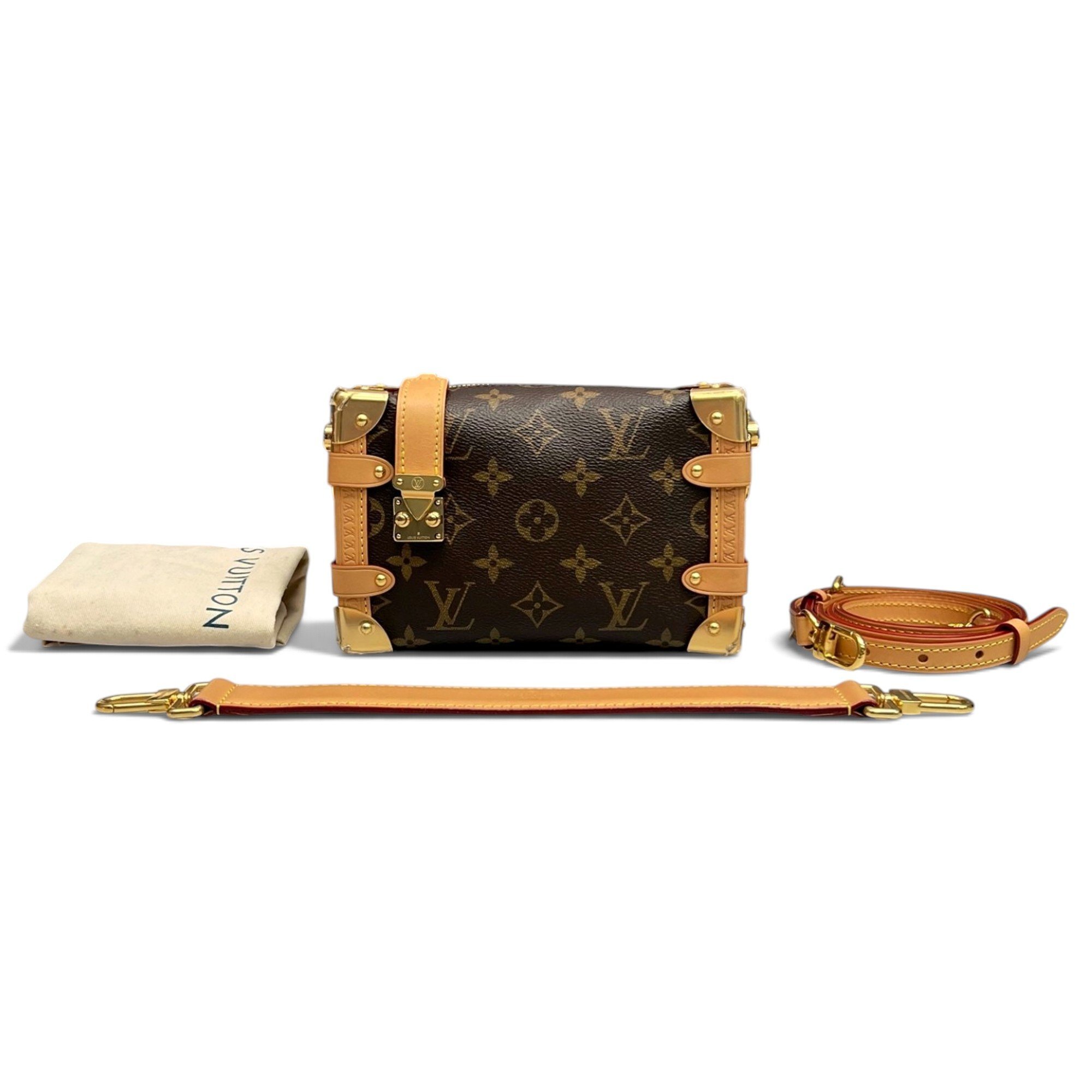 Side Trunk leather crossbody bag