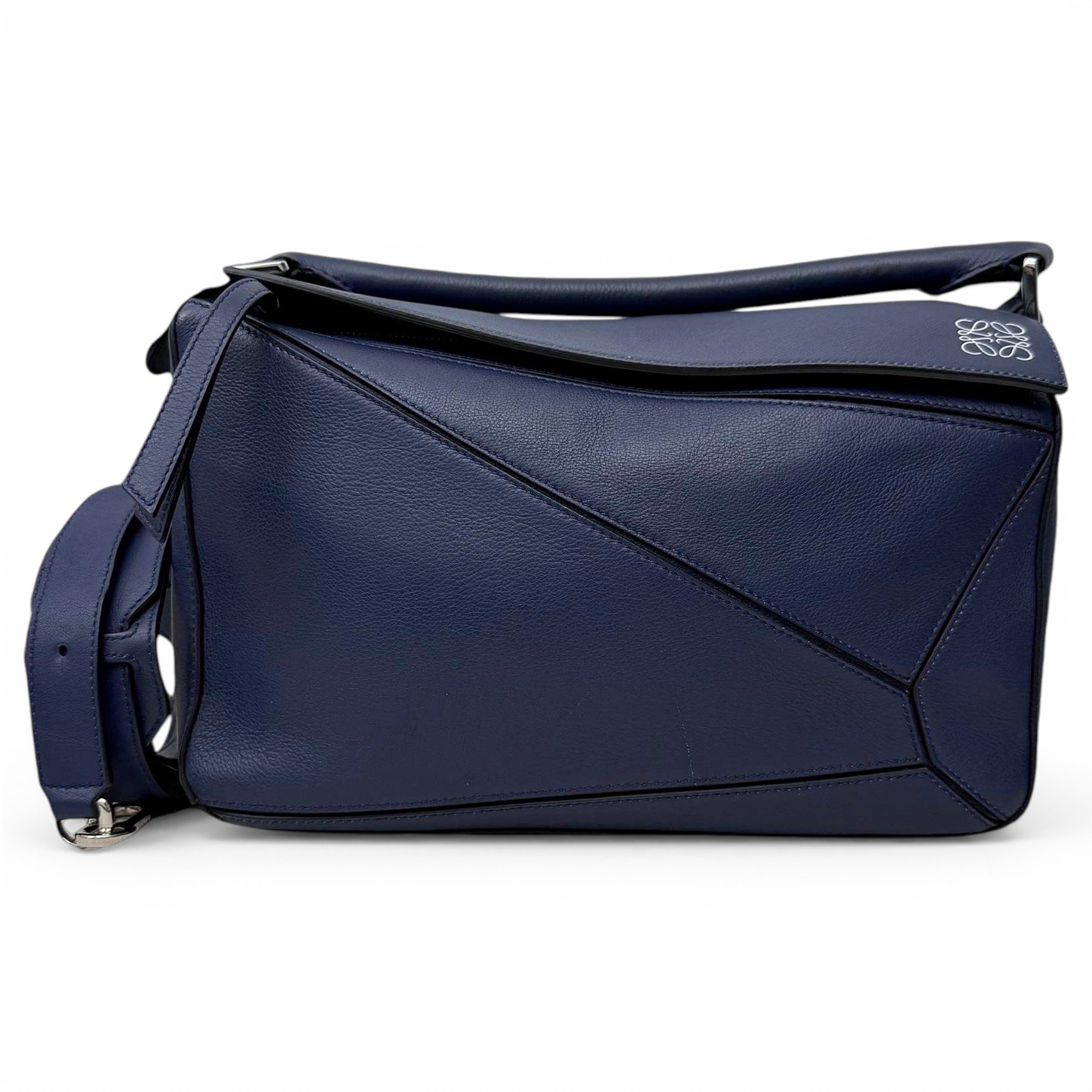 Puzzle leather handbag