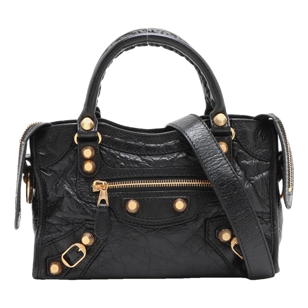City leather handbag