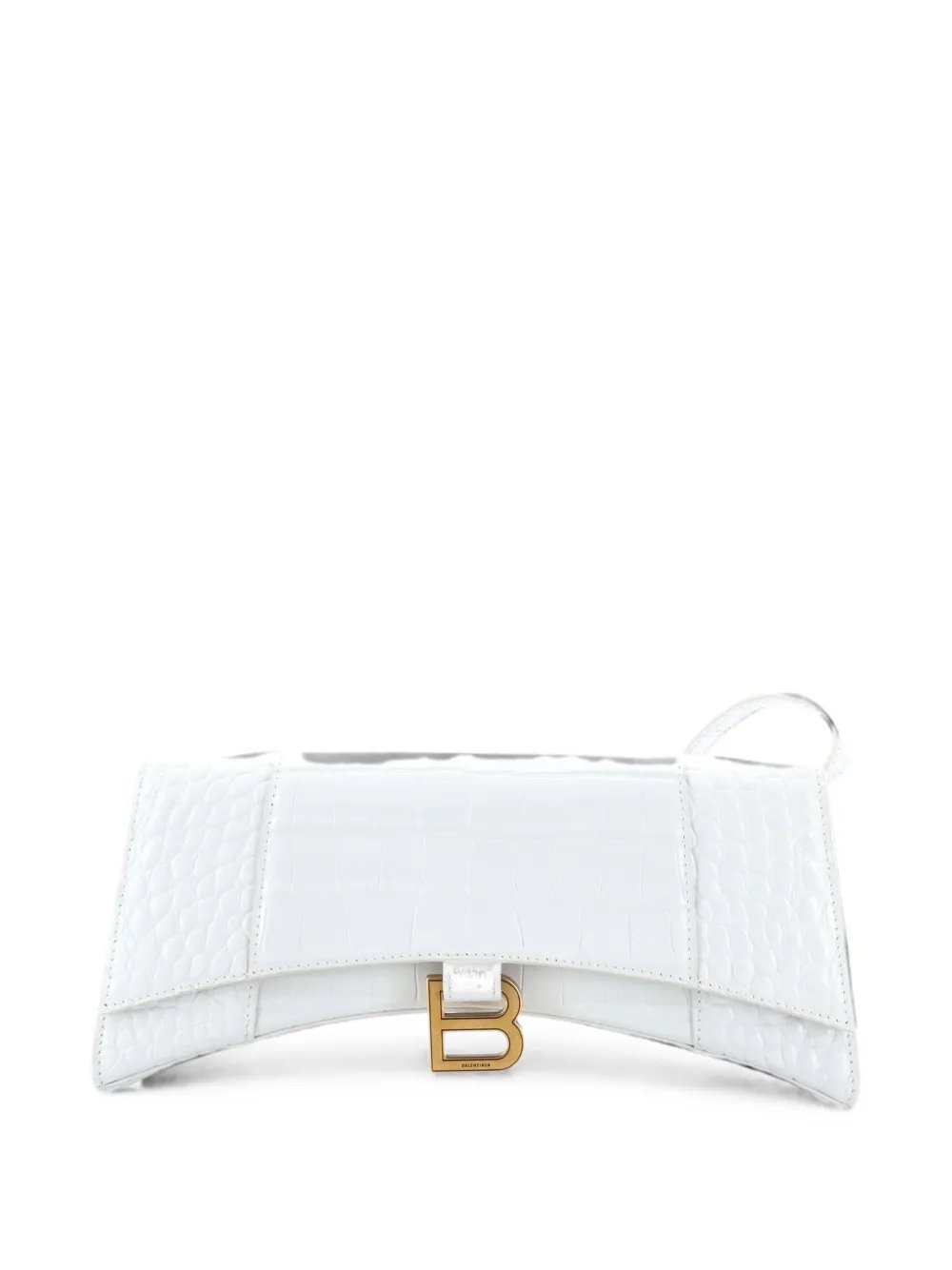 Balenciaga Hourglass Stretch Sling Bag Crocodile Embossed Leather shoulder bag