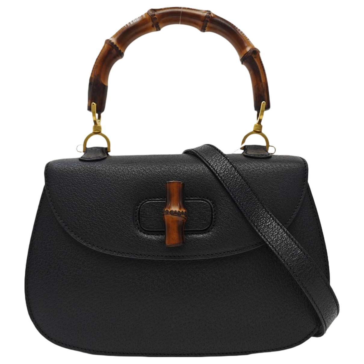 Convertible Bamboo Top Handle leather handbag