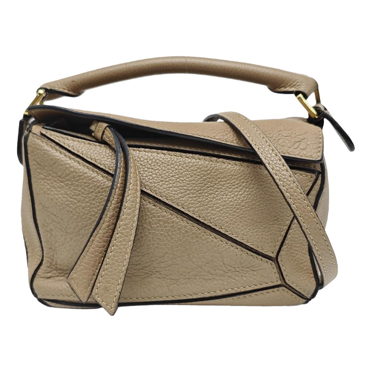 Puzzle leather handbag