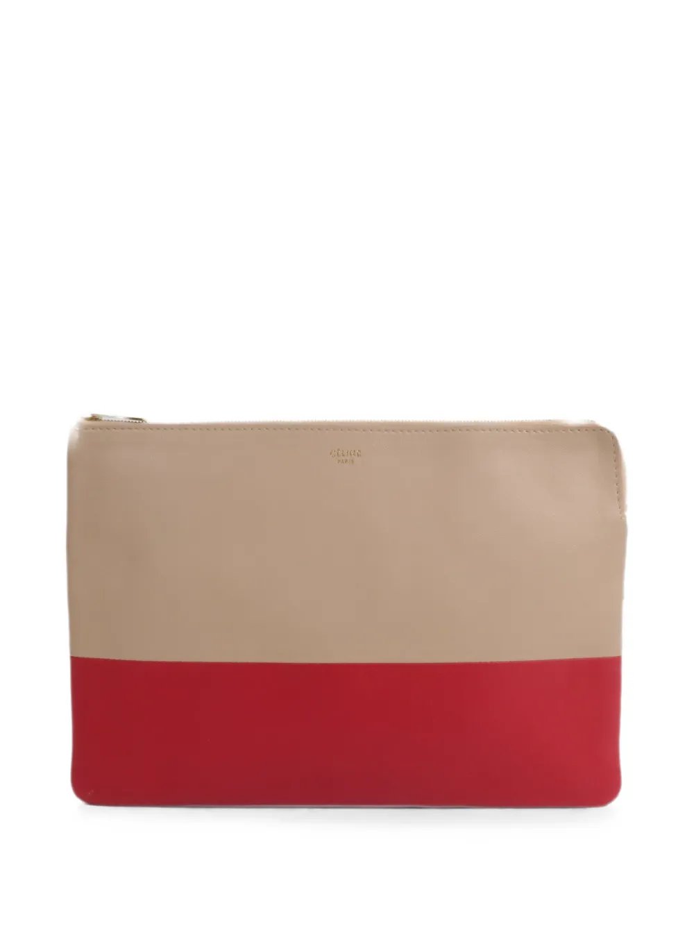 two-tone leather clutch bag