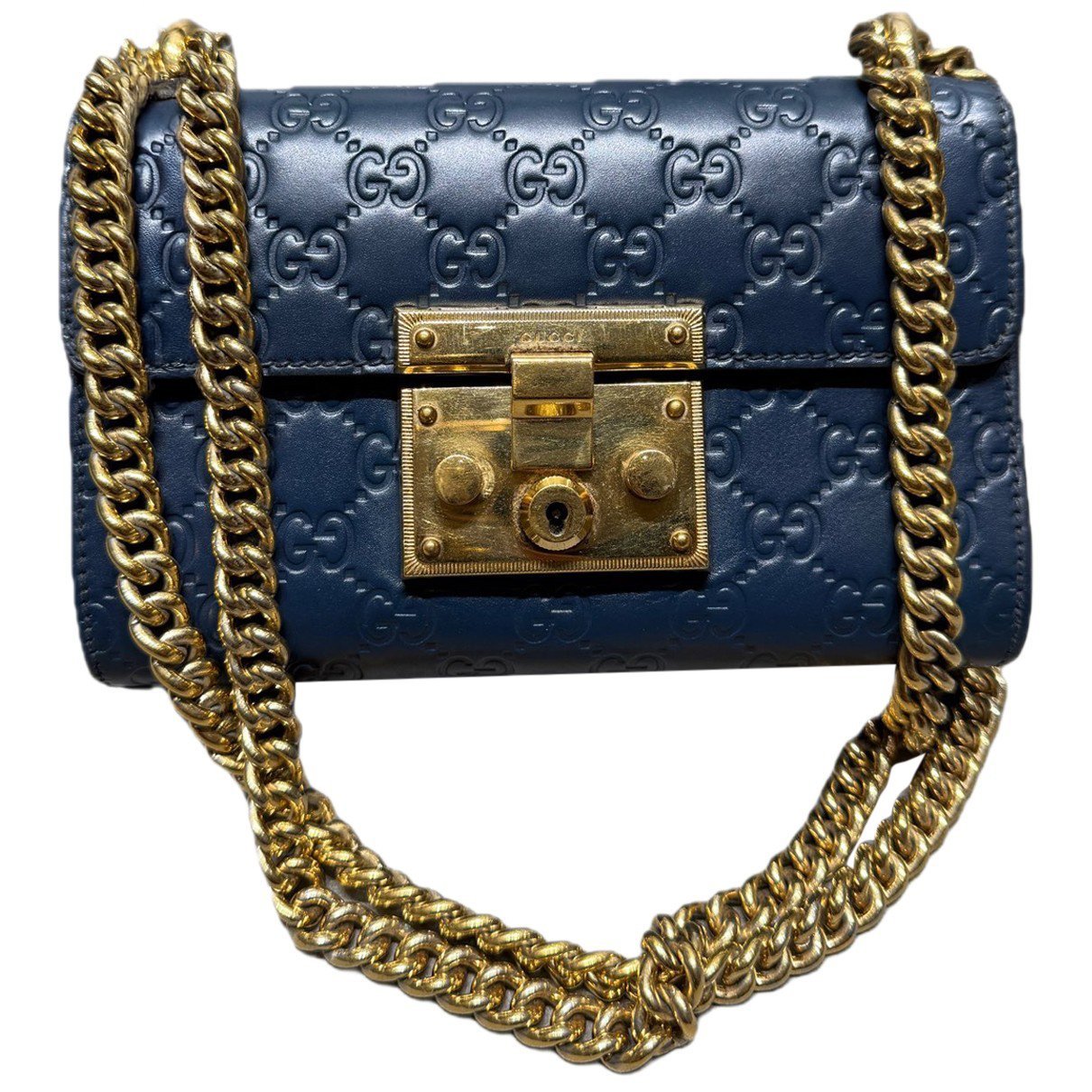 Padlock leather handbag
