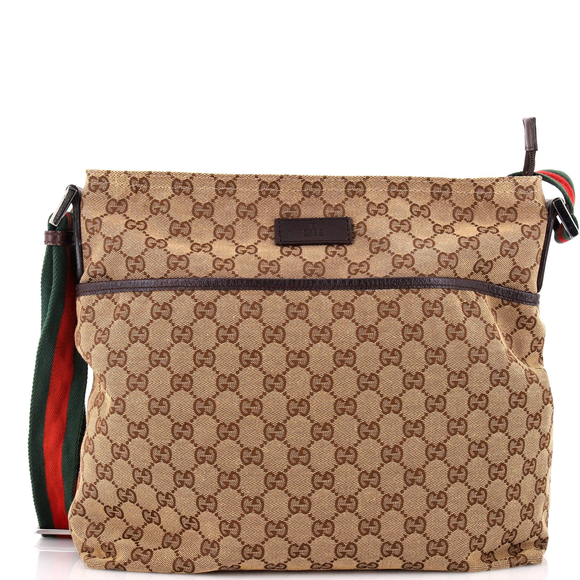 Front Pocket Web Messenger GG Canvas Medium