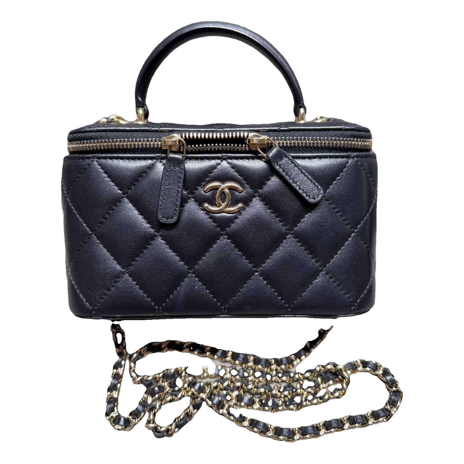 Vanity leather handbag