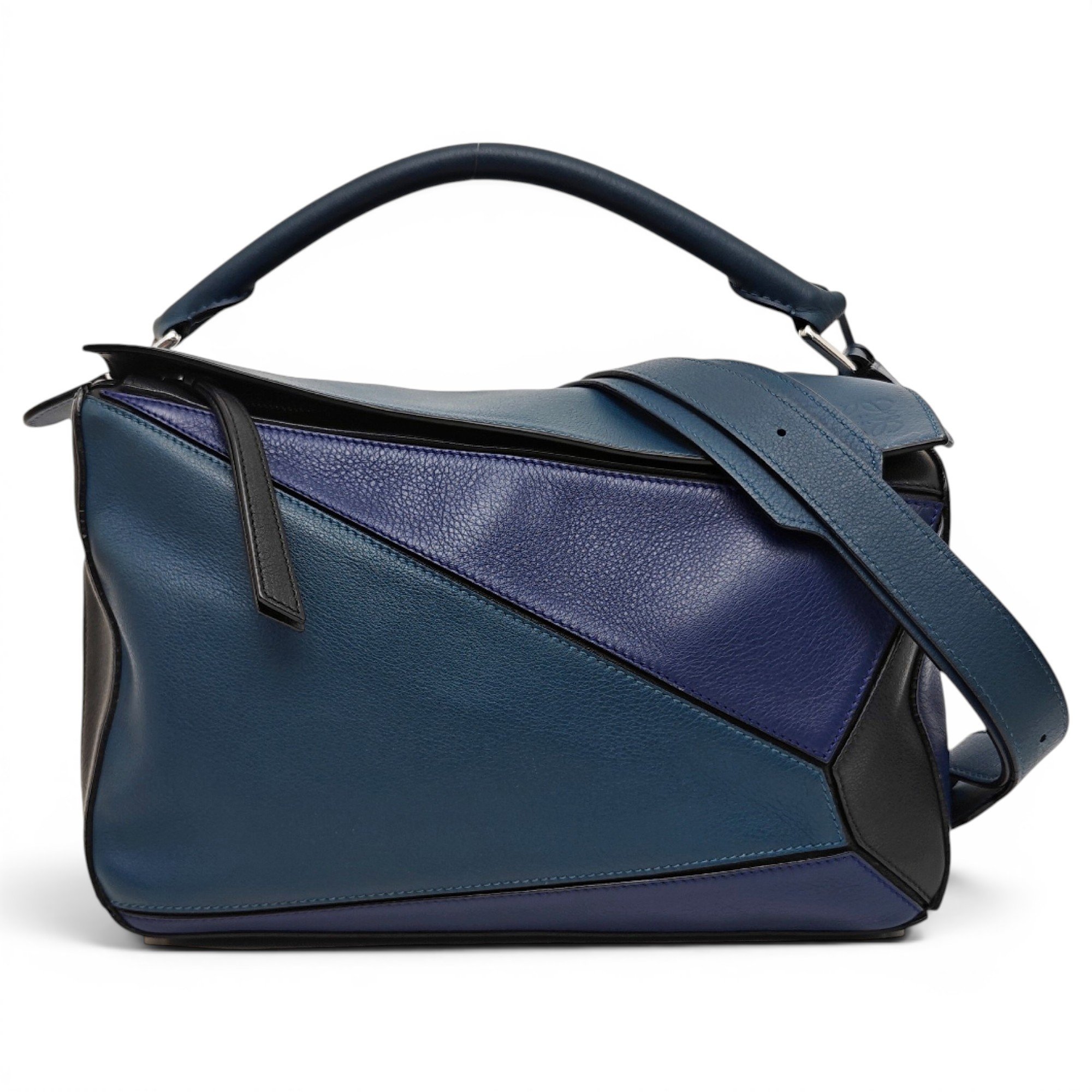 Puzzle leather handbag