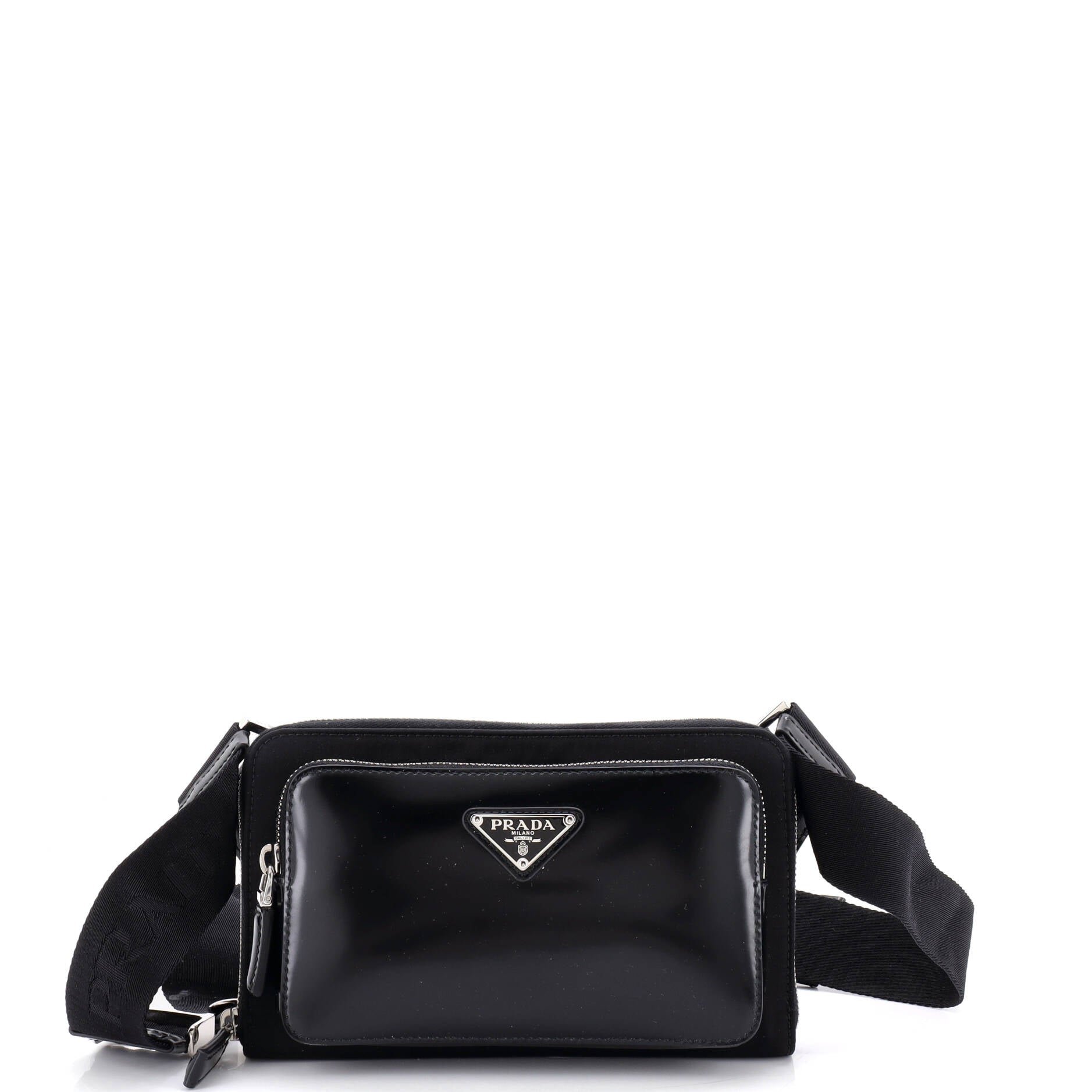 Zip Around Front Pocket Belt Bag Re-Nylon with Leather
