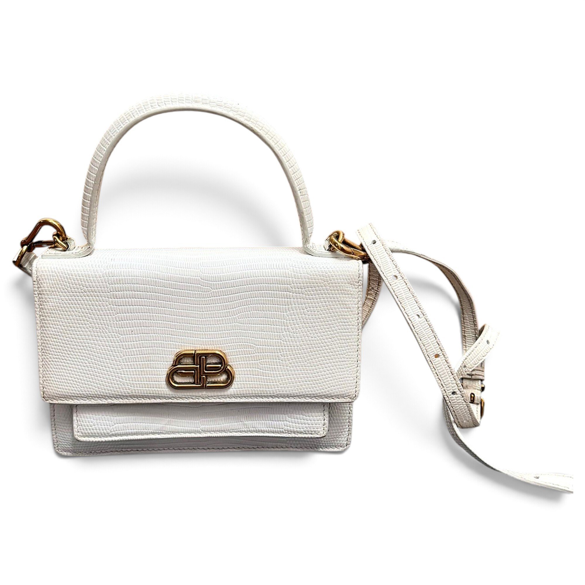 Sharp leather handbag