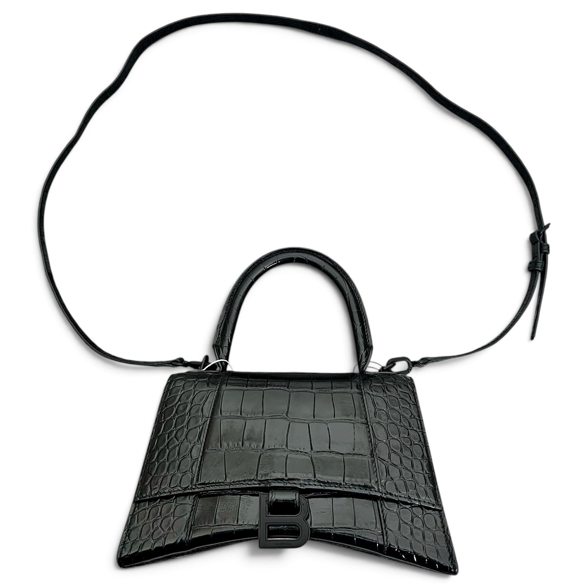 Hourglass leather handbag