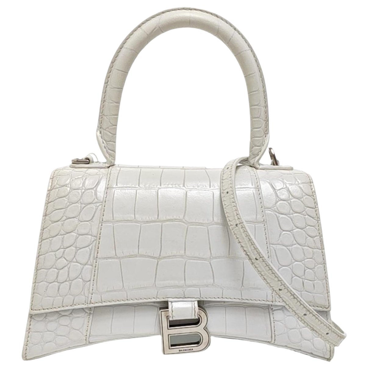 Hourglass leather handbag