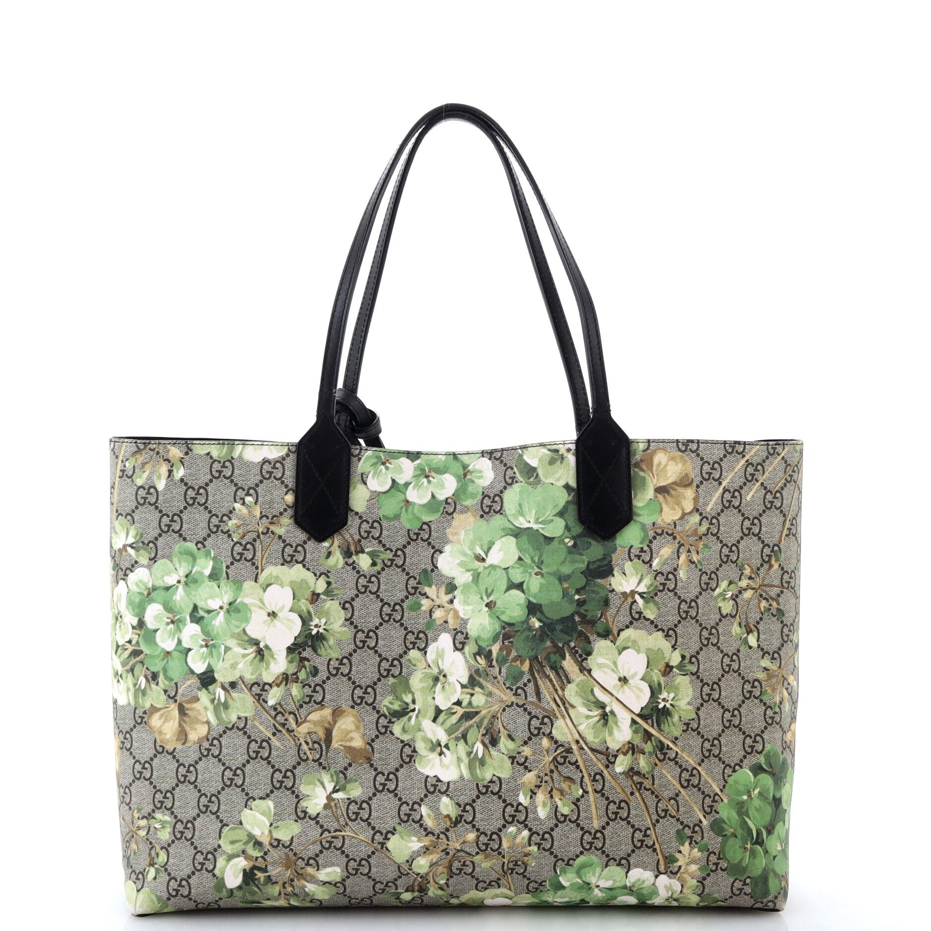 Reversible Tote Blooms GG Print Leather Medium