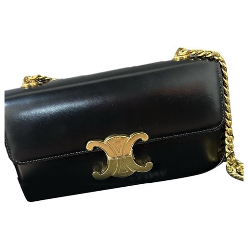 Triomphe chain leather handbag