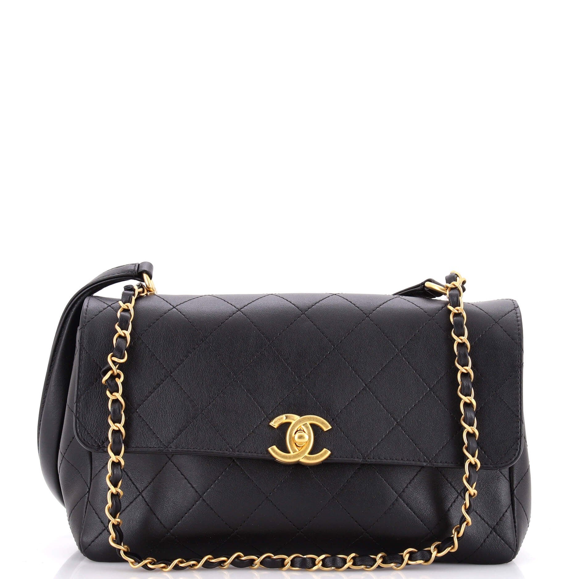 CC Convertible Flap Bag Quilted Lambskin Large