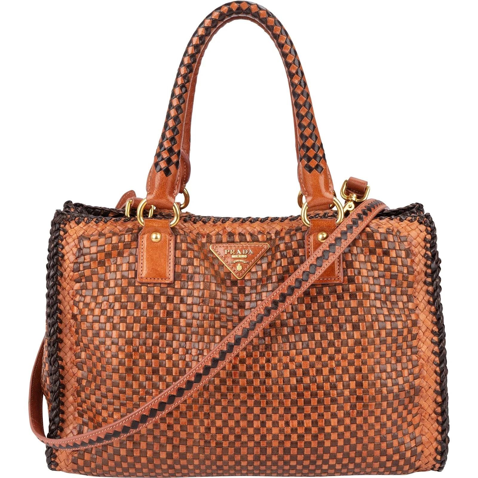 Prada Madras leather tote