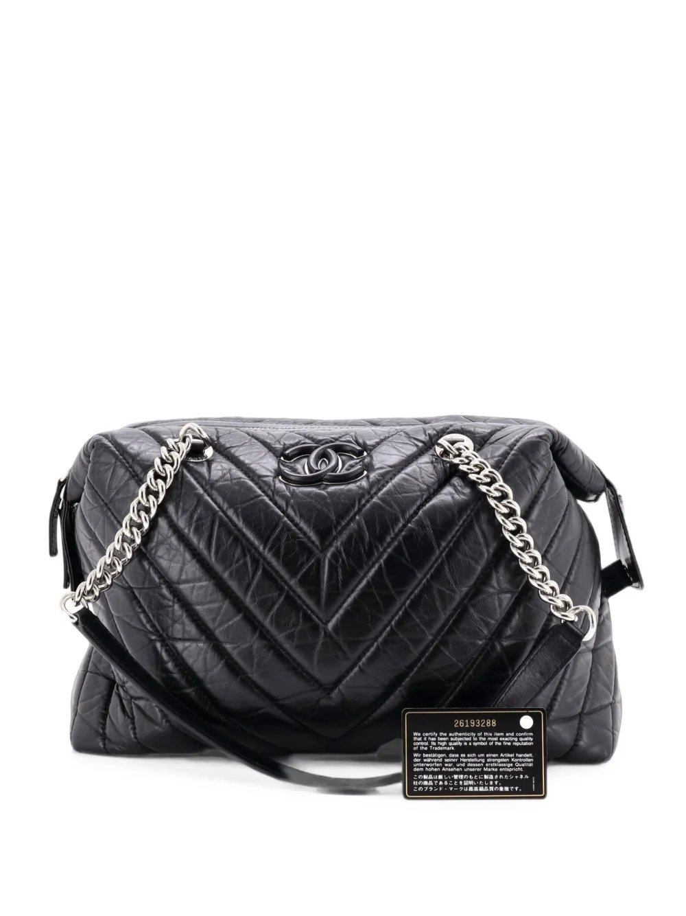 CC Bowling Bag Chevron Aged Calfskin Medium handbag