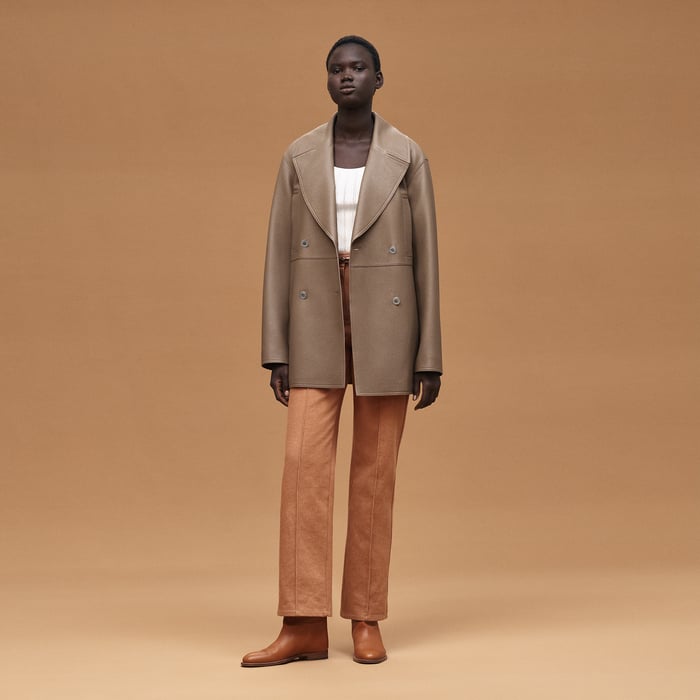 Leather Pea Coat