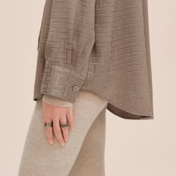 "Mosaique" Ascot Collar Shirt