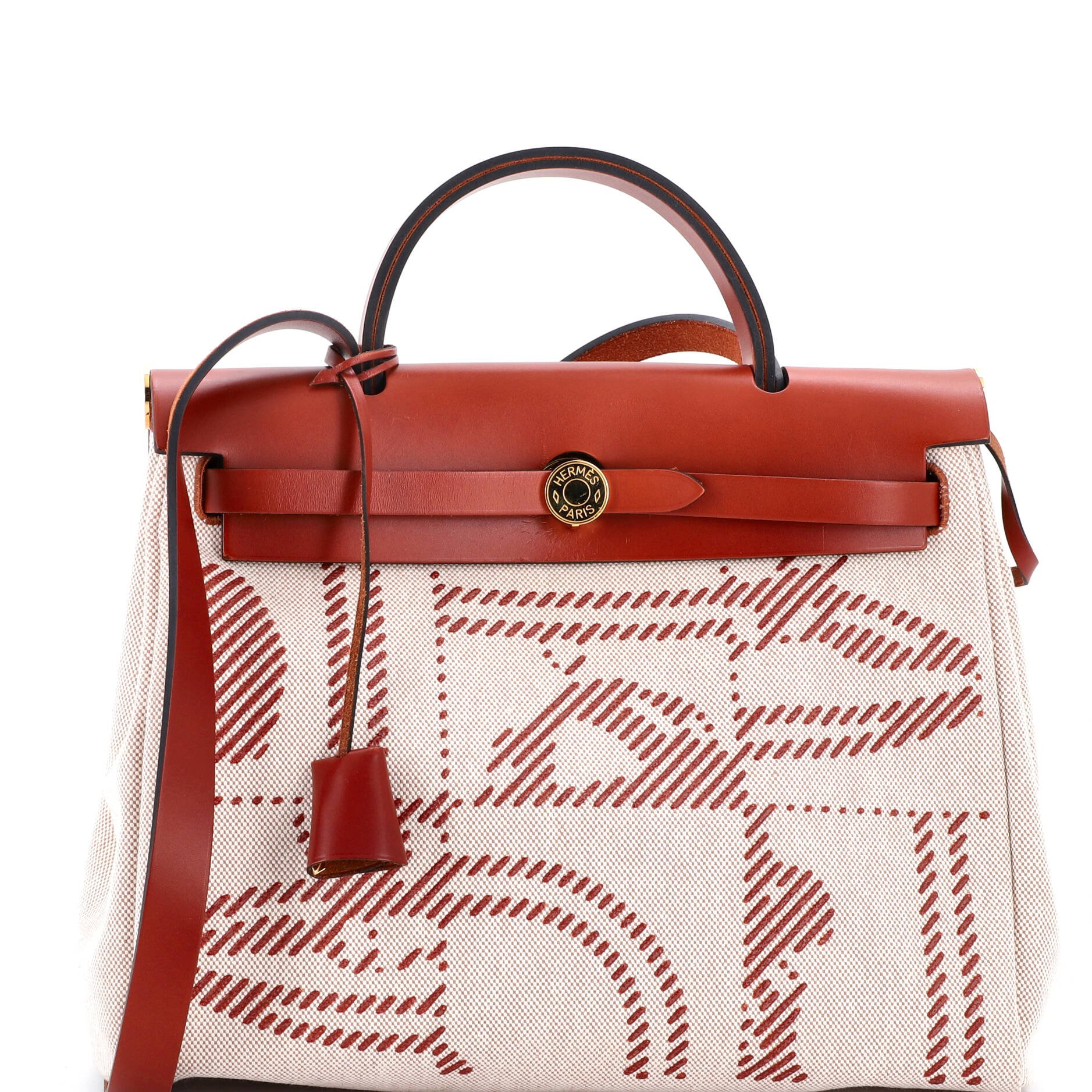 Hermes Herbag Zip Relief Brides de Gala Toile and Leather 31