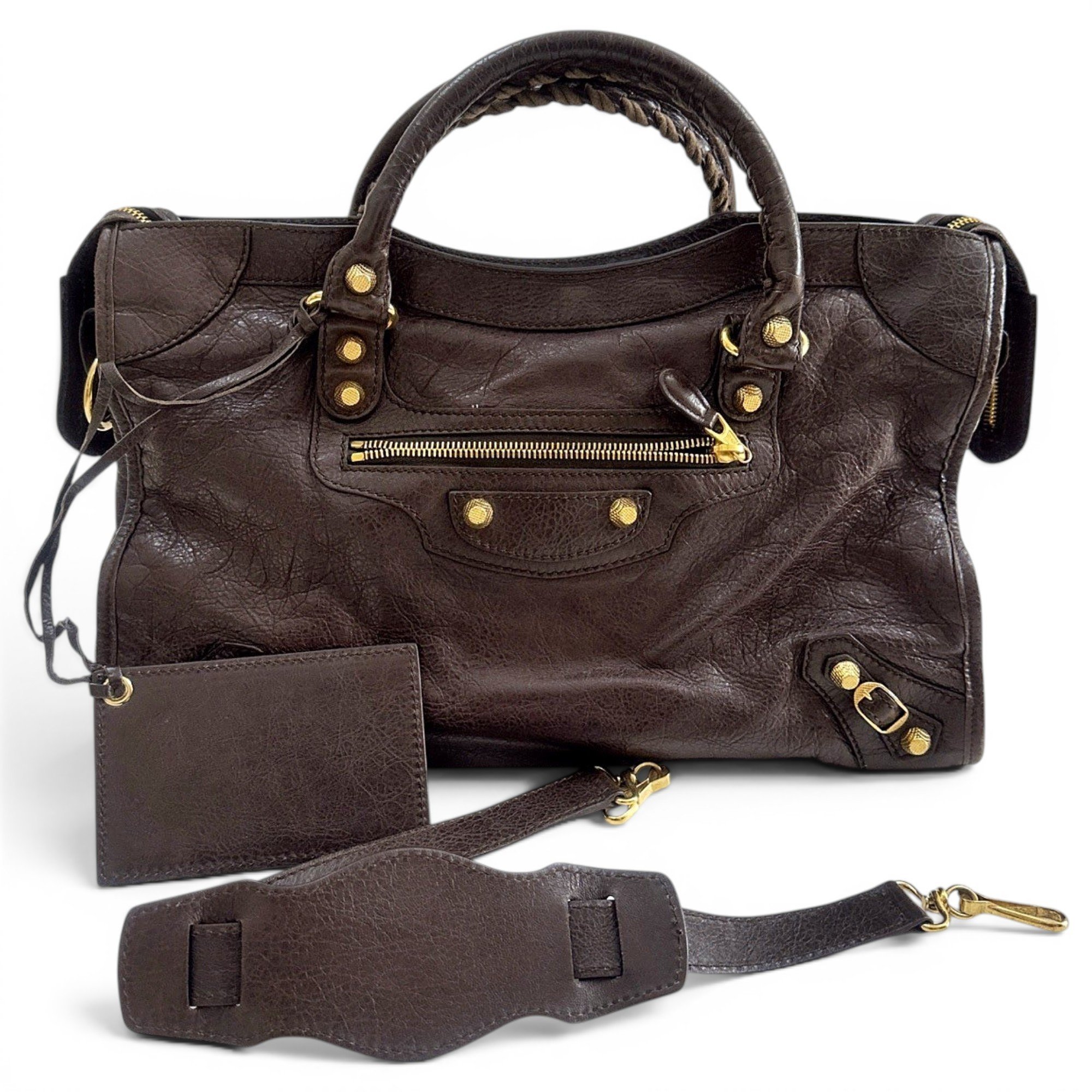 City leather handbag