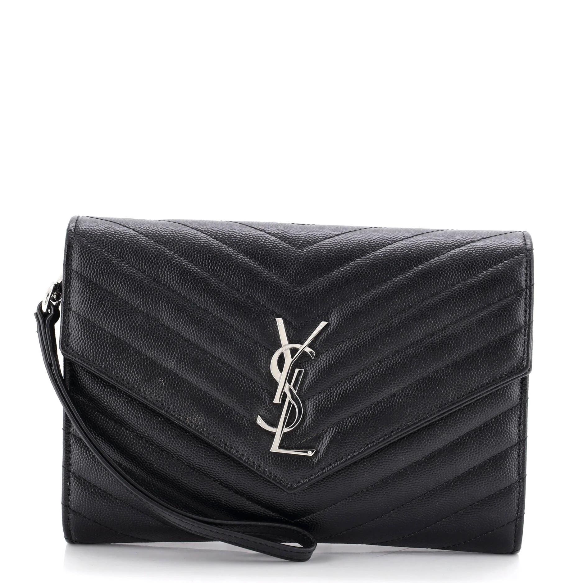 Leather clutch bag