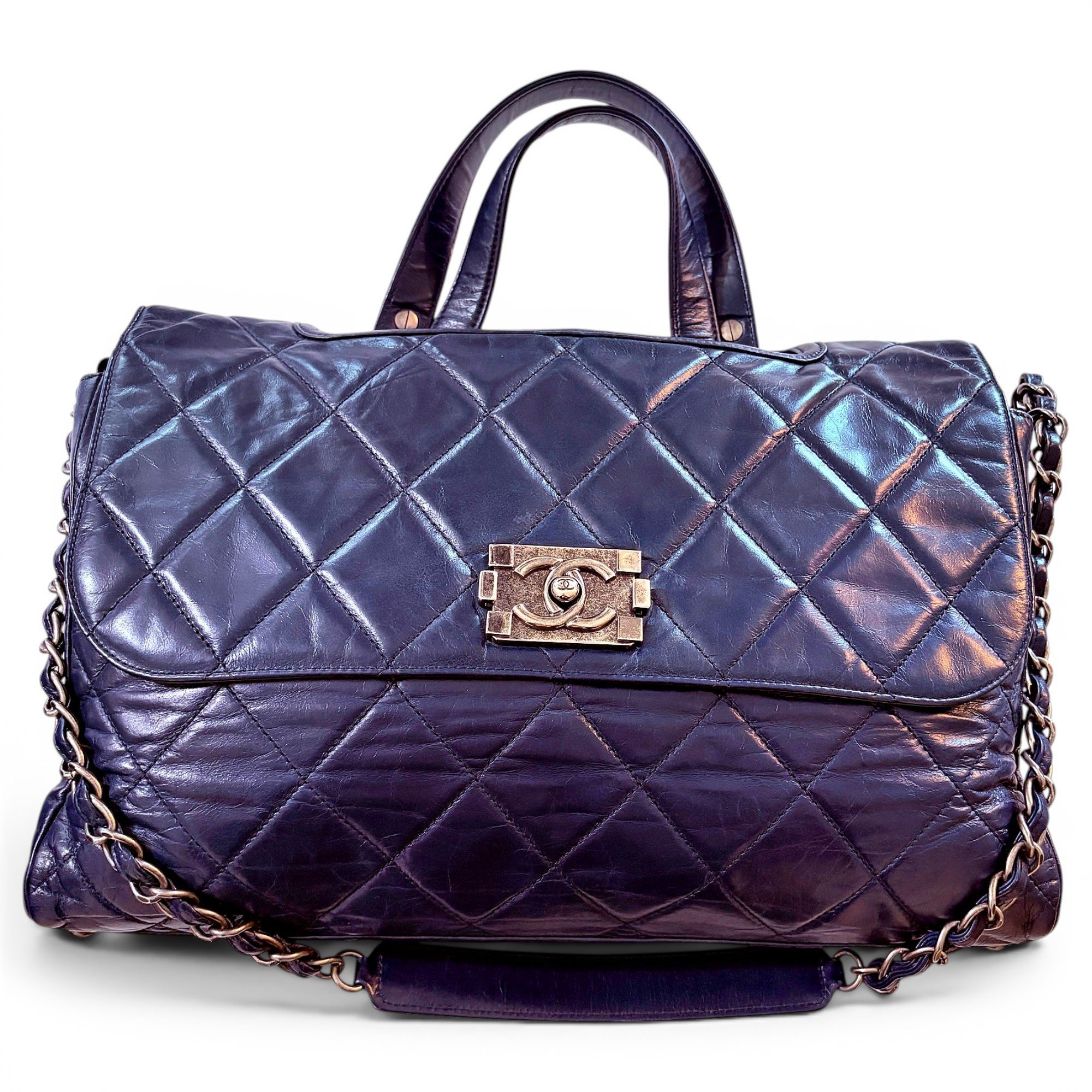 Executive leather tote