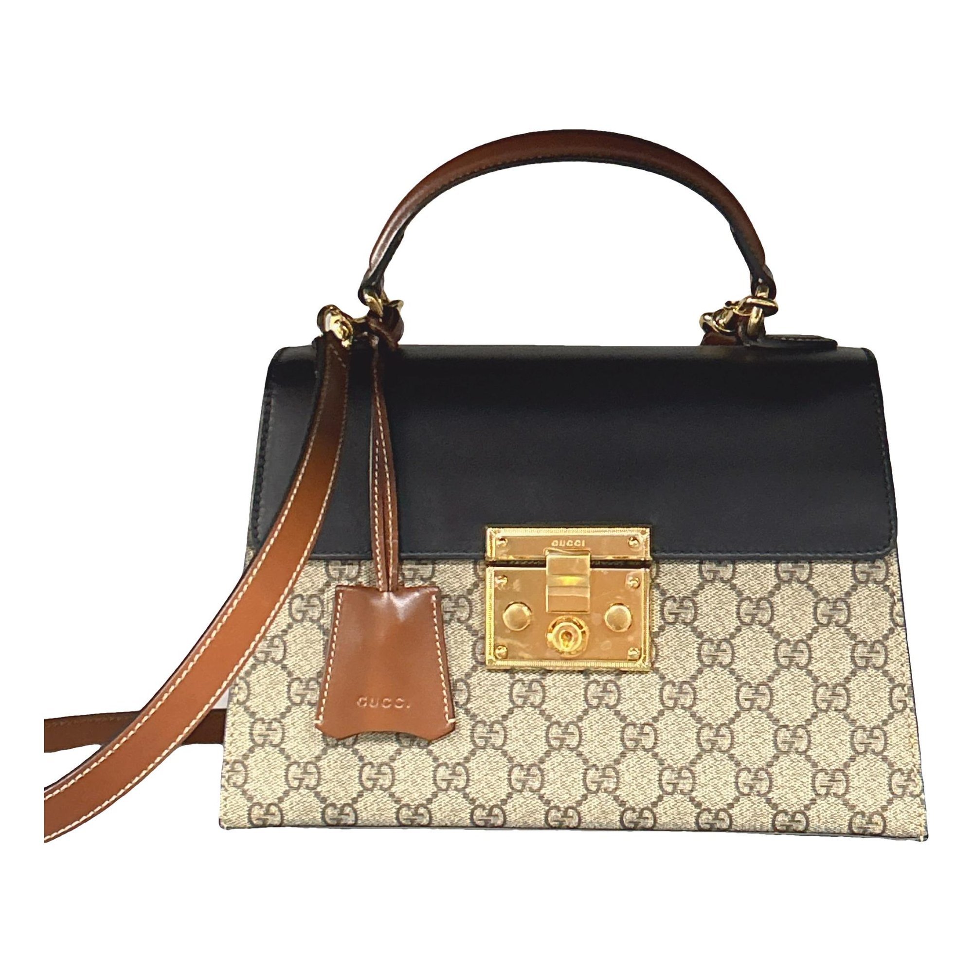 Padlock leather handbag