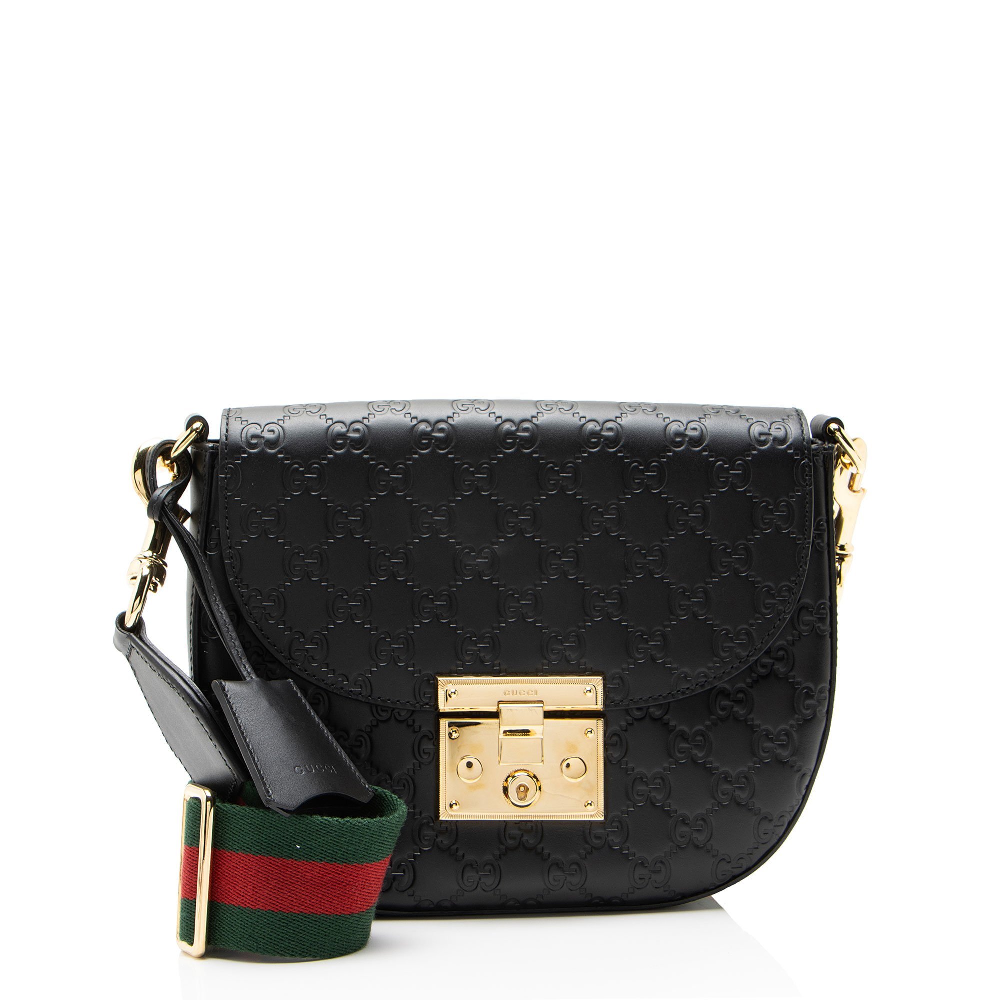 Padlock leather crossbody bag