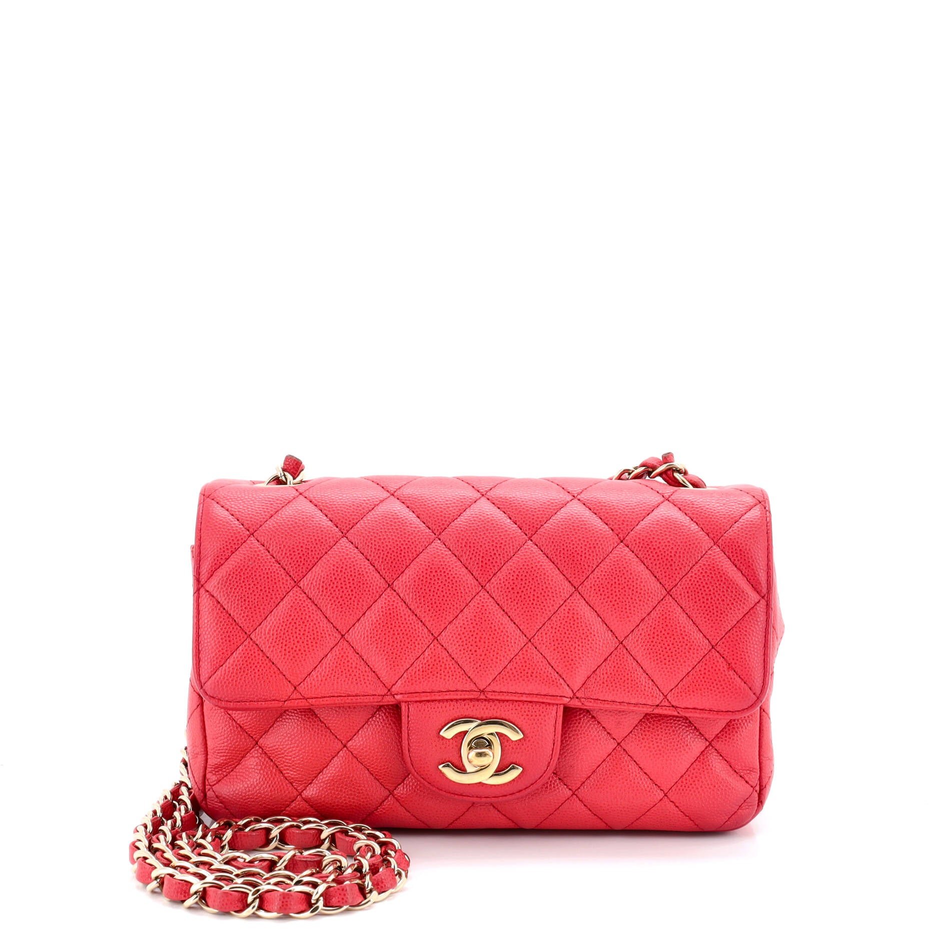 Chanel Classic Single Flap Bag Quilted Caviar Mini