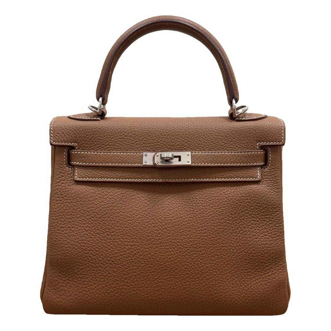 Hermes Kelly 25 Handbag Gold Togo Leather