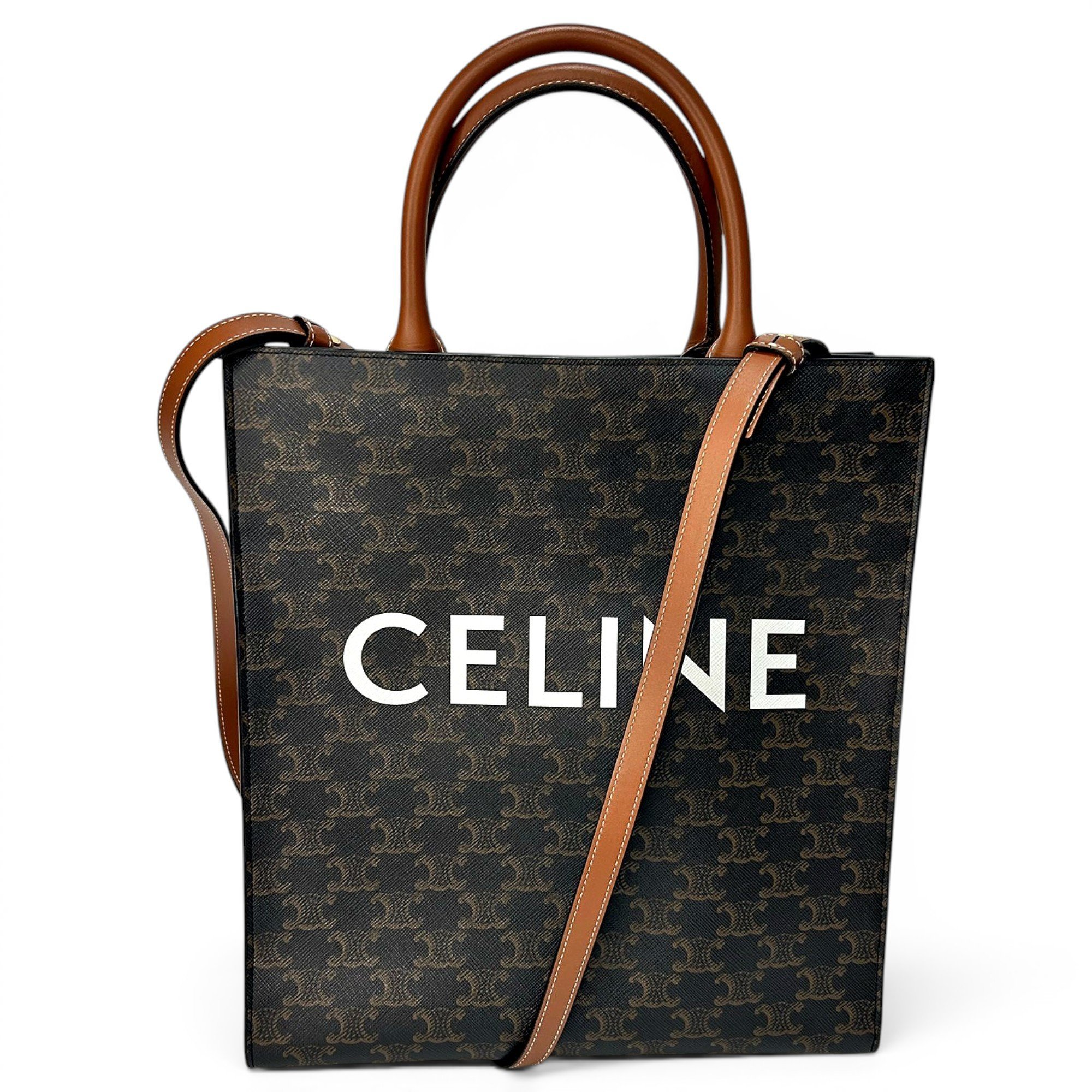Cabas Vertical leather tote