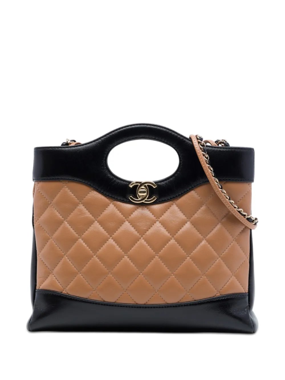 2021-2026 Mini Bicolor Quilted Lambskin 31 Shopping Bag satchel