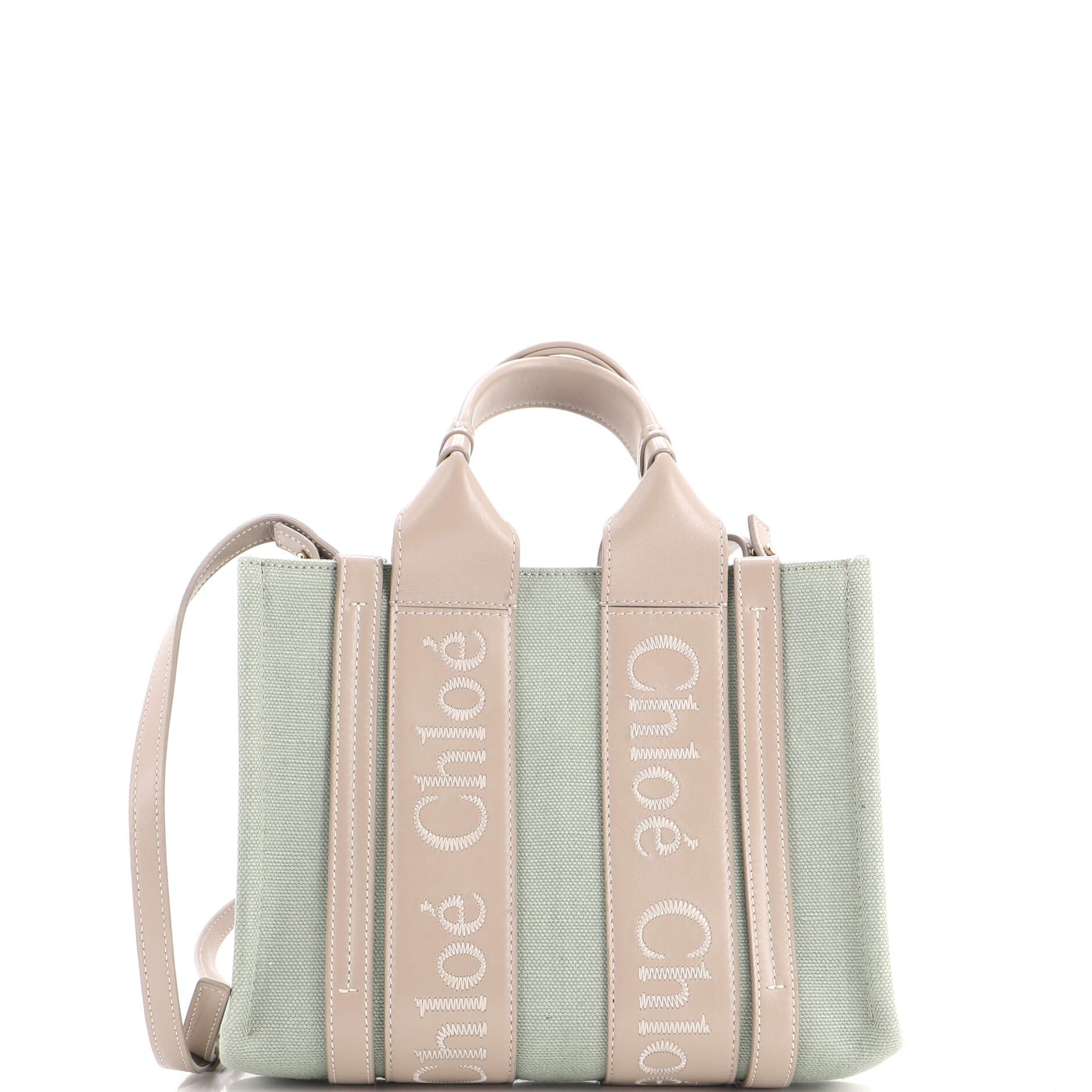 Woody Convertible Tote Linen and Leather Small