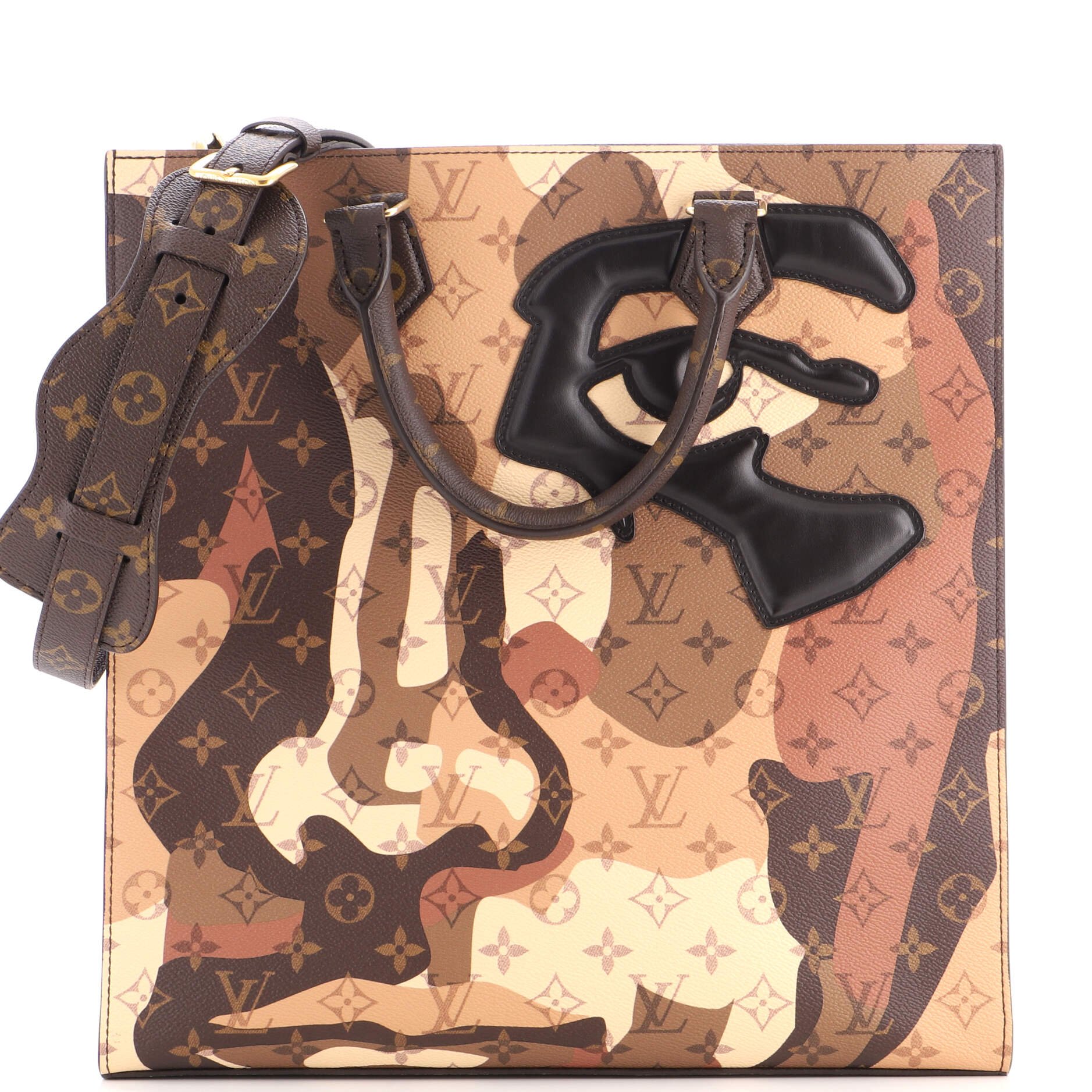 x Kid Super Sac Plat NV Limited Edition Patchwork Printed Camouflage Monogram Canvas