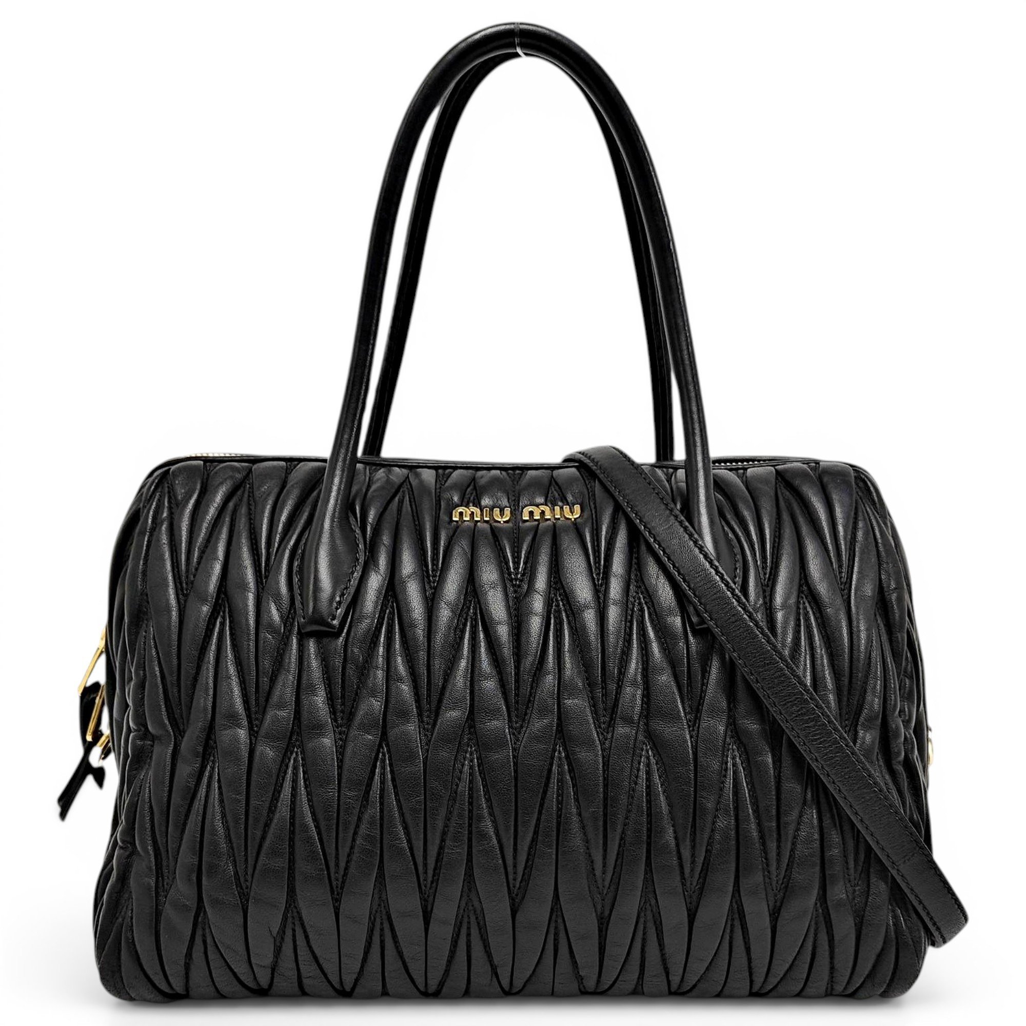 Miu Belle leather crossbody bag