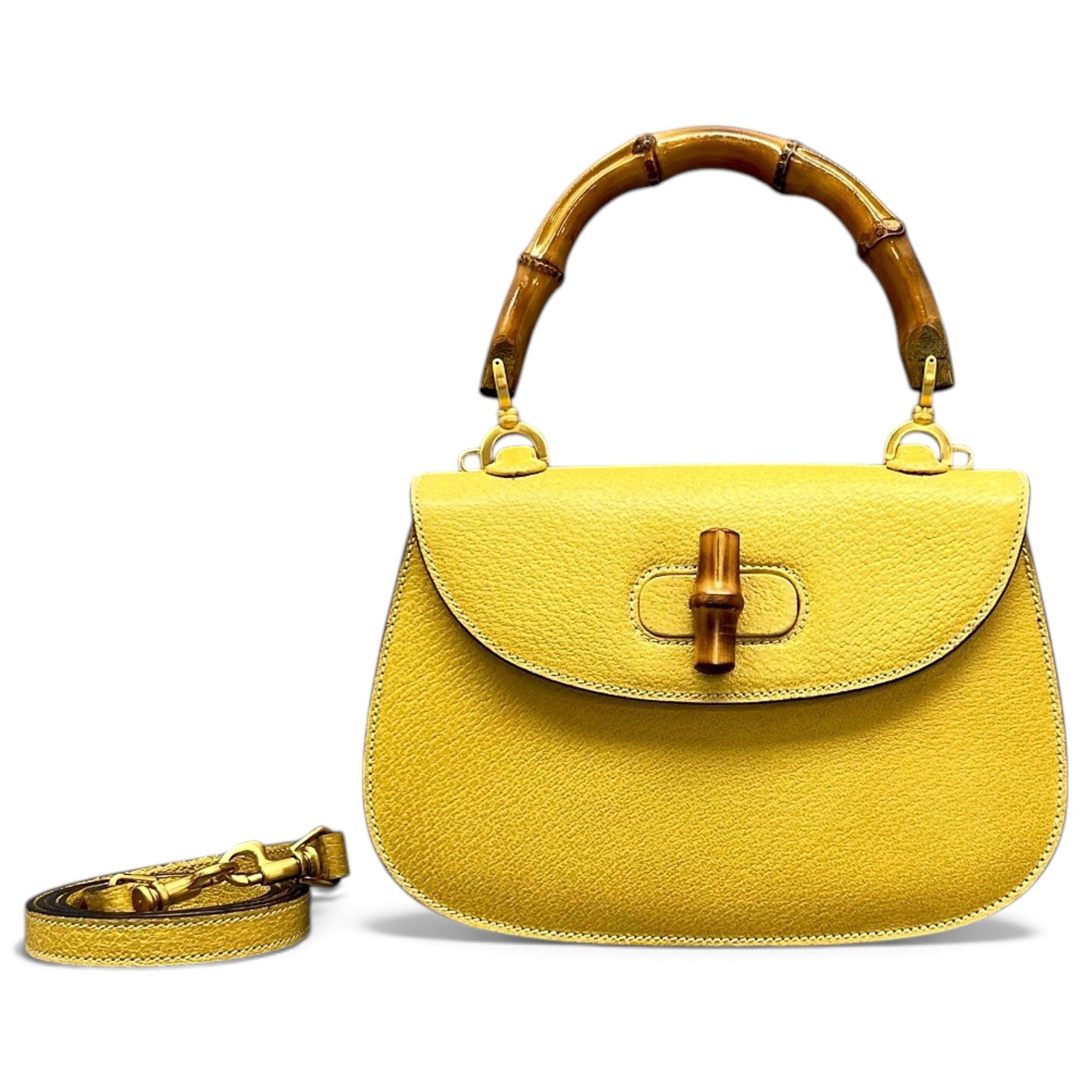 Convertible Bamboo Top Handle leather handbag
