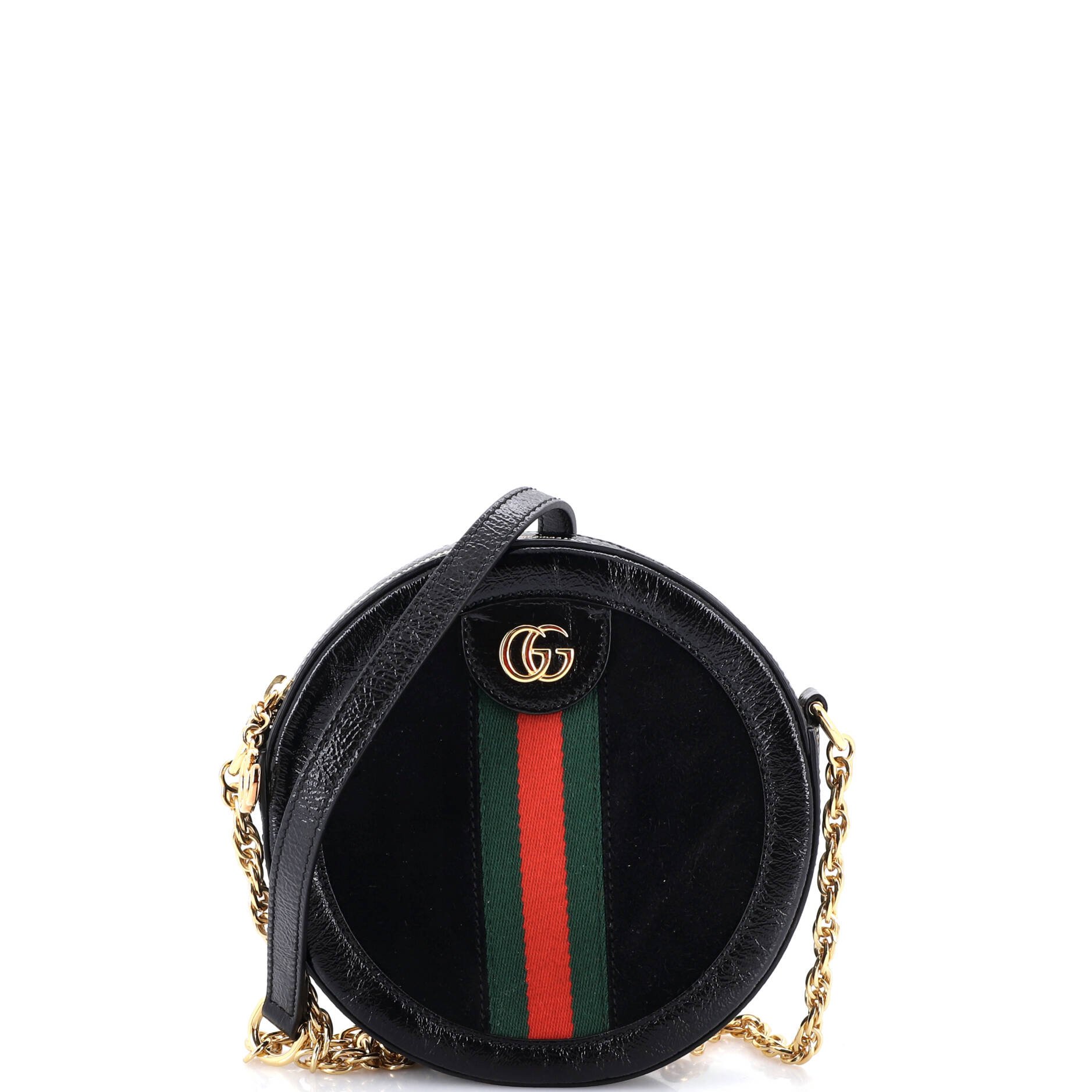 Ophidia Round Shoulder Bag Suede Mini