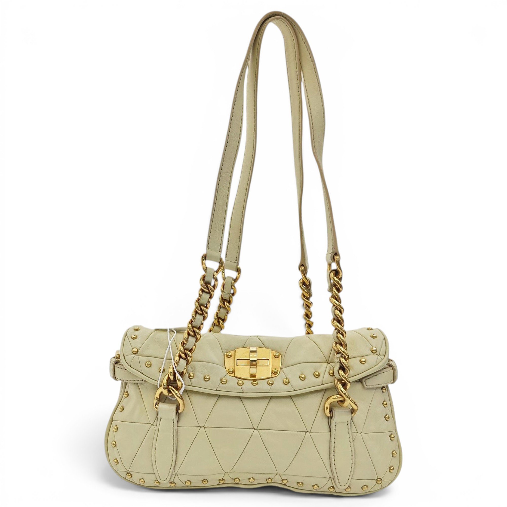 Miu Crystal leather handbag