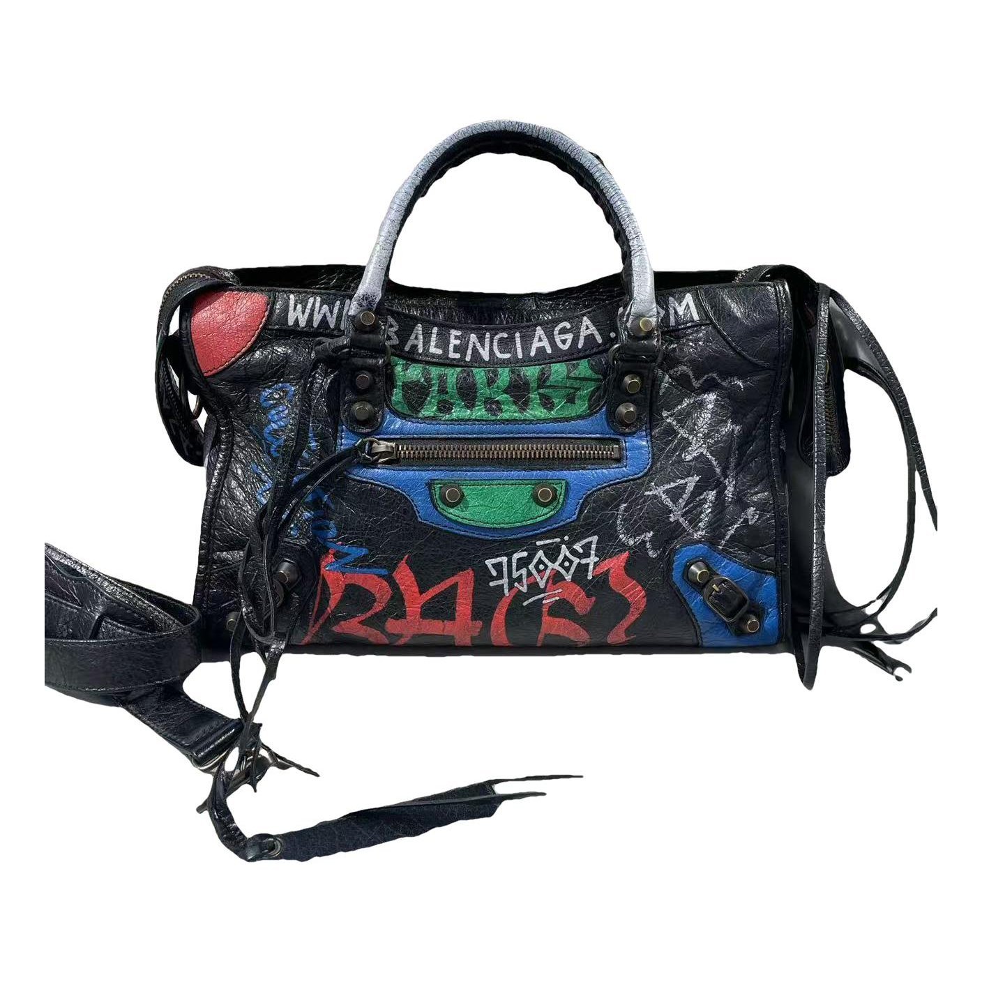 City leather handbag